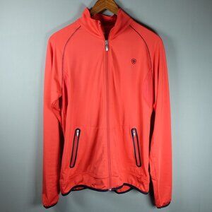 Ariat Womens Red Tek Cold Series Spandex Fleece Full Zip Pullover Large